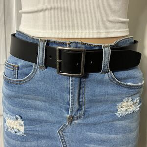 Plus Size New J Crew Womens Black Belt Genuine Leather 48” Long